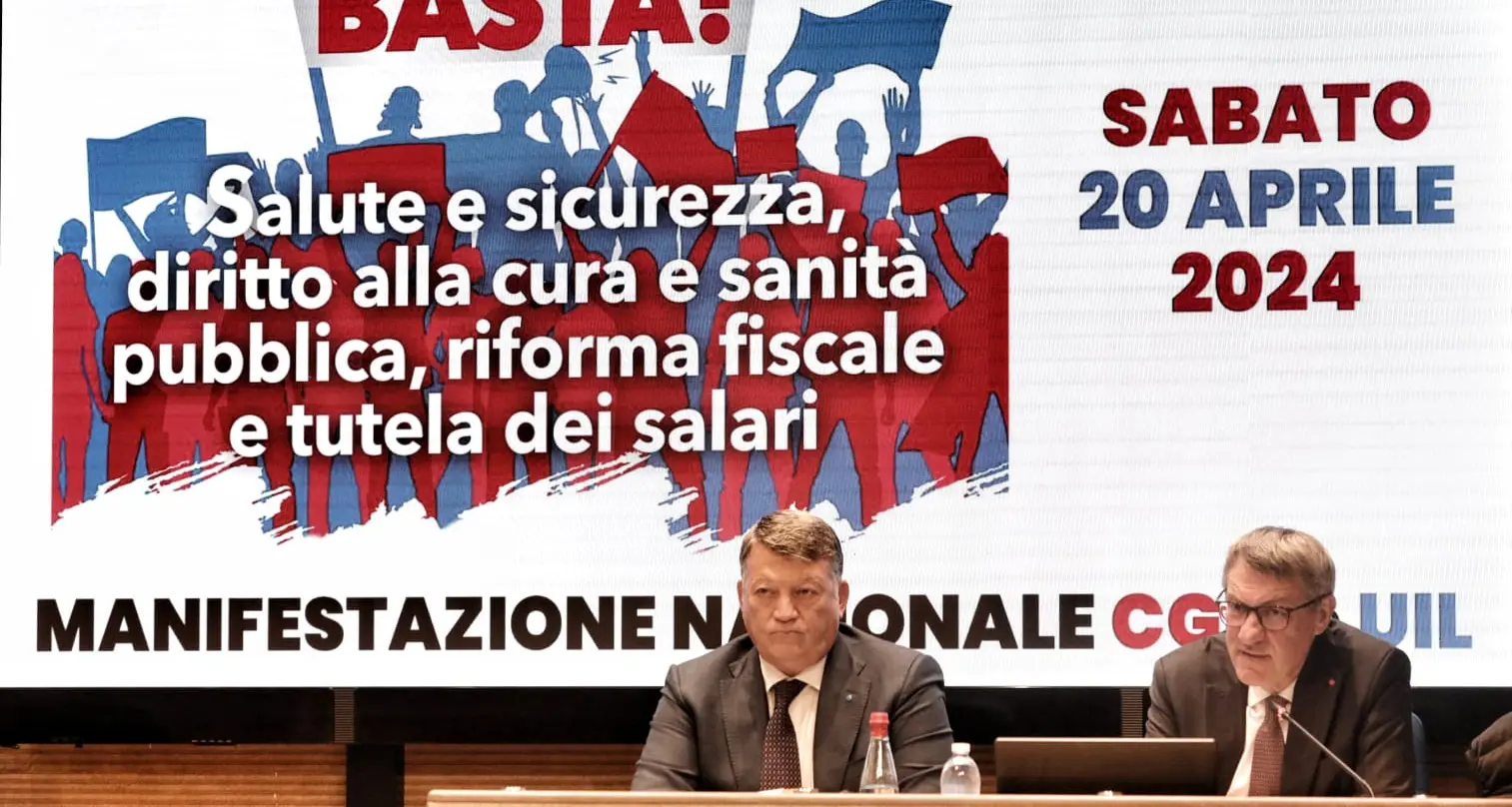 Cgil, Uil: conferenza stampa Landini e Bombardieri su manifestazione nazionale 20 aprile a Roma - Rivedi la diretta