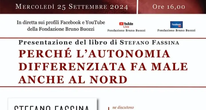 Presentazione del libro di Stefano Fassina ‘Perchè l’autonomia differenziata fa male anche al nord’