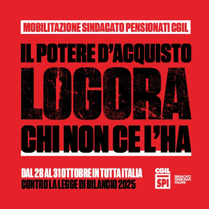 \"Il potere d'acquisto logora chi non ce l'ha\", mobilitazione Sindacato Pensionati Cgil dal 28 al 31 ottobre in tutta Italia