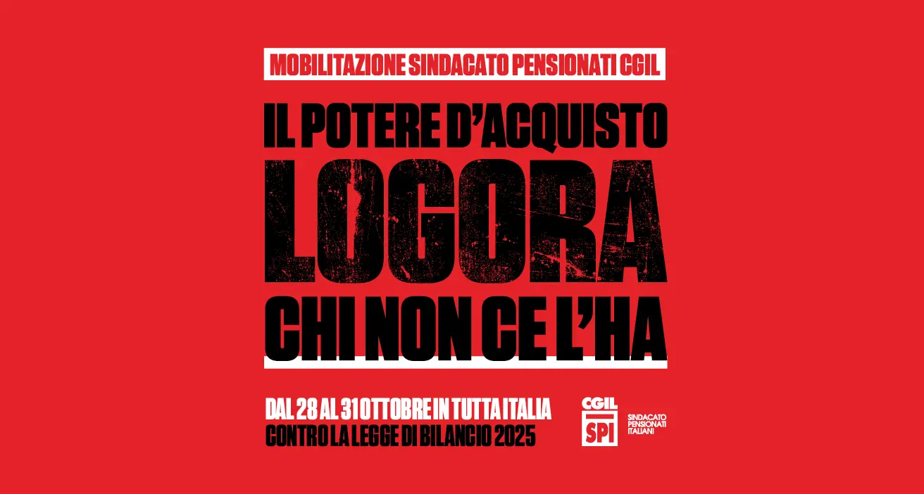 \"Il potere d'acquisto logora chi non ce l'ha\", mobilitazione Sindacato Pensionati Cgil dal 28 al 31 ottobre in tutta Italia