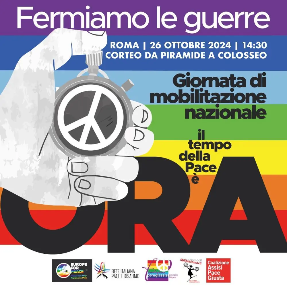 Un arcobaleno di città per dire: “Fermiamo le guerre, il tempo della Pace è ora”