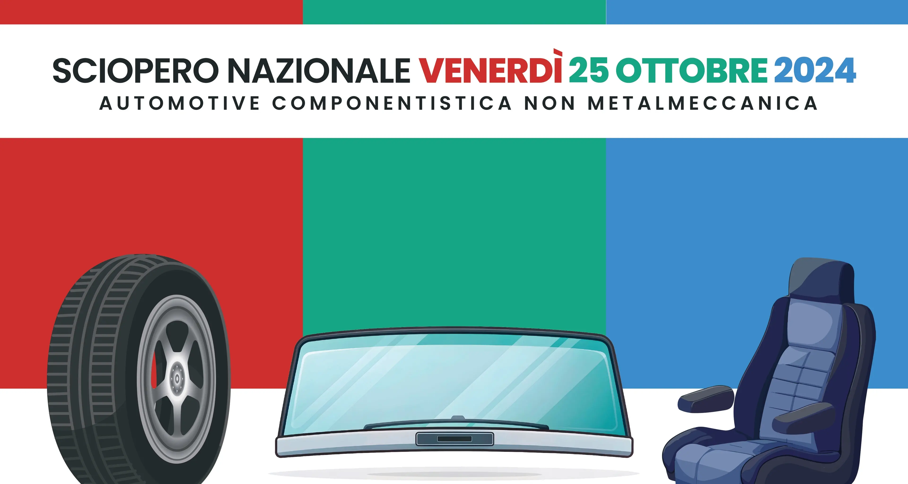 Automotive, il 25 ottobre sciopero nella filiera della componentistica non metalmeccanica e manifestazione a Roma