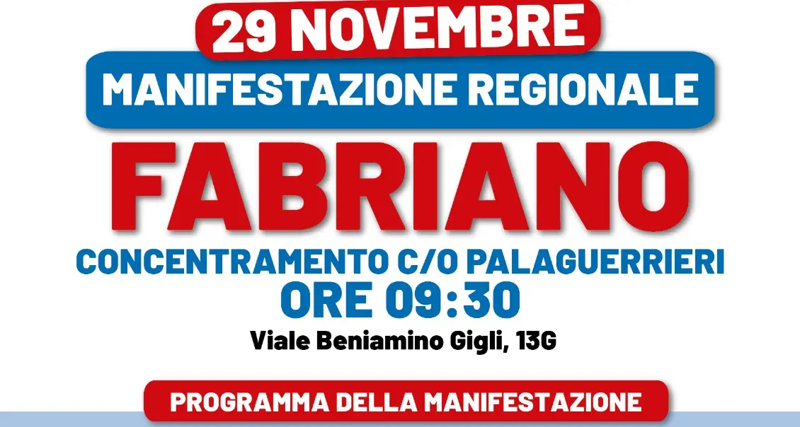 Cgil e Uil sciopero generale per cambiare la manovra di bilancio - Manifestazione regionale a Fabriano