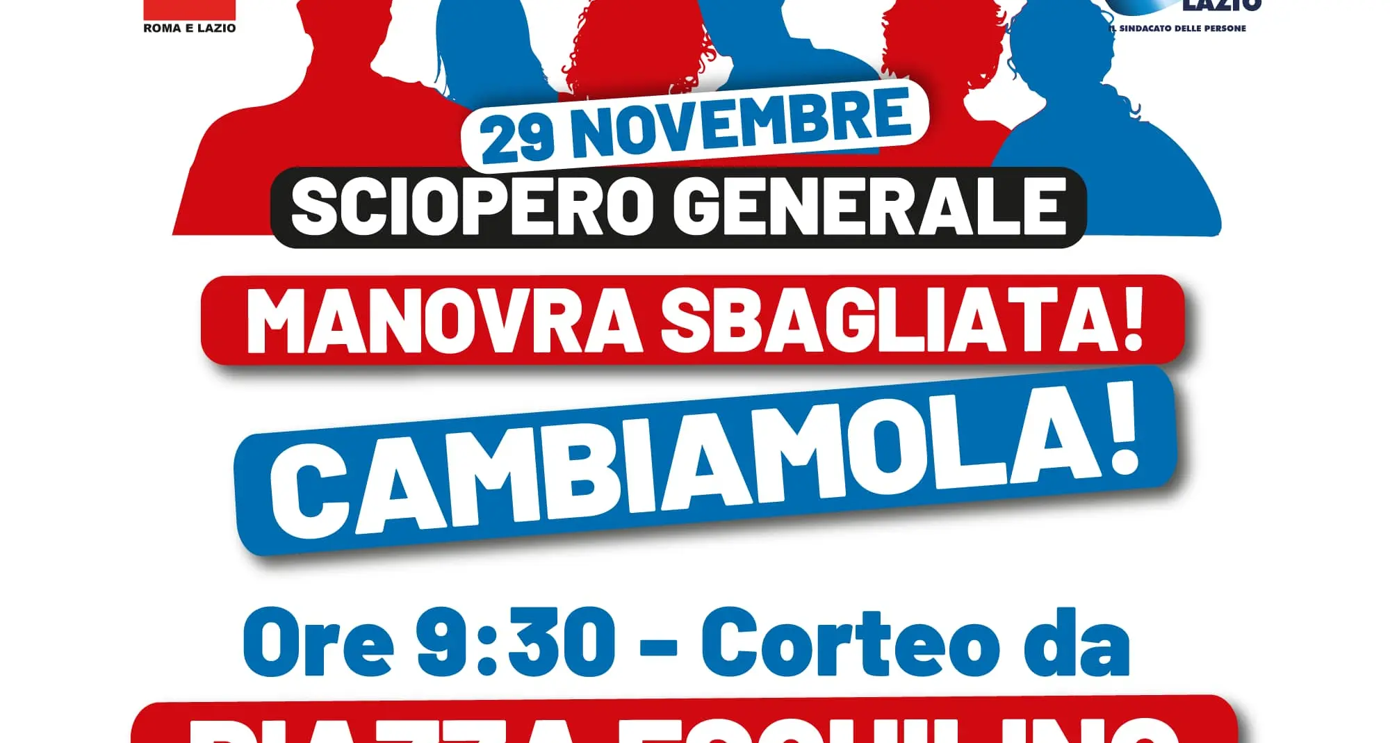 Cgil e Uil sciopero generale per cambiare la manovra di bilancio - Manifestazione regionale a Roma