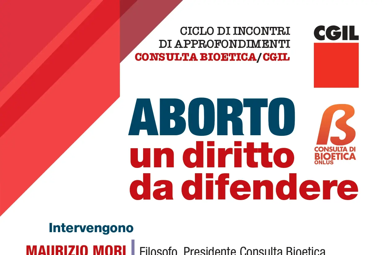 Al via ciclo di incontri promossi dalla Cgil con la Consulta Bioetica onlus