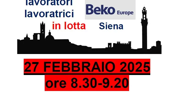 Presidio davanti alla Beko Europe di Siena