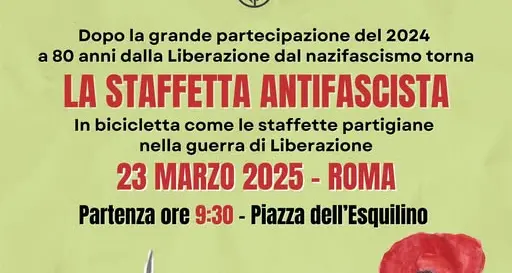 Staffetta Antifascista: domenica 23 marzo a Roma in bicicletta come le staffette partigiane