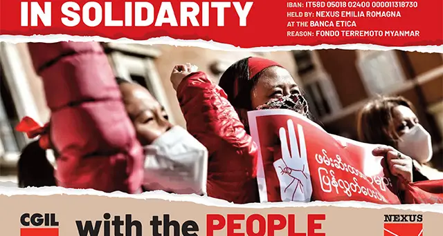Solidarity with the people of Myanmar: CGIL launches fundraising campaign for humanitarian aid