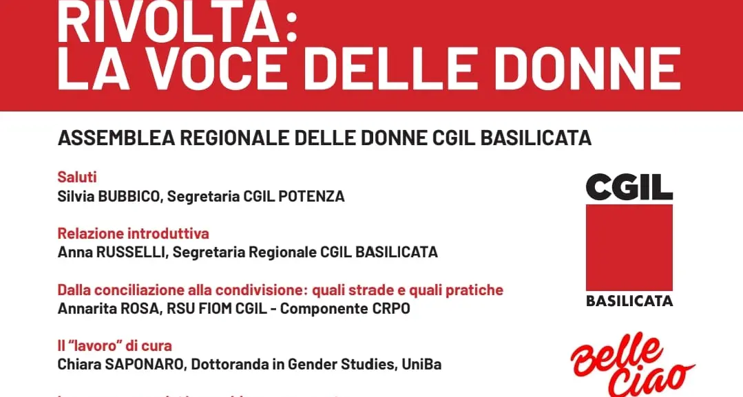 Rivolta: la voce delle donne – Assemblea regionale delle donne Cgil Basilicata