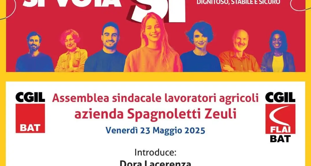 Referendum 8 e 9 giugno – Assemblea presso azienda Spagnoletti Zeuli