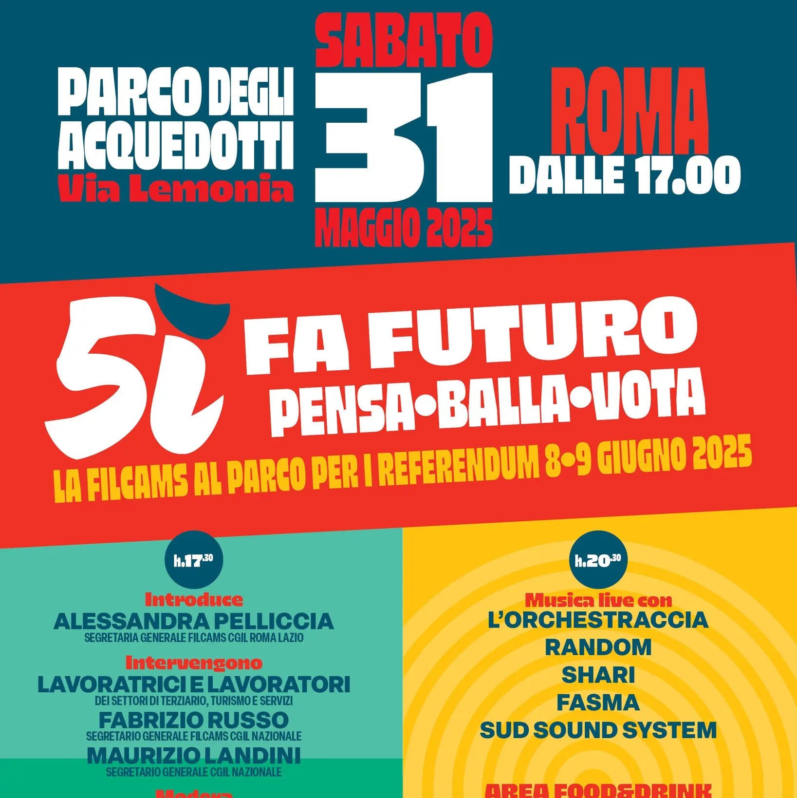 Referendum: sabato 31 maggio Landini a iniziativa “5ì fa futuro, pensa, balla, vota!\"