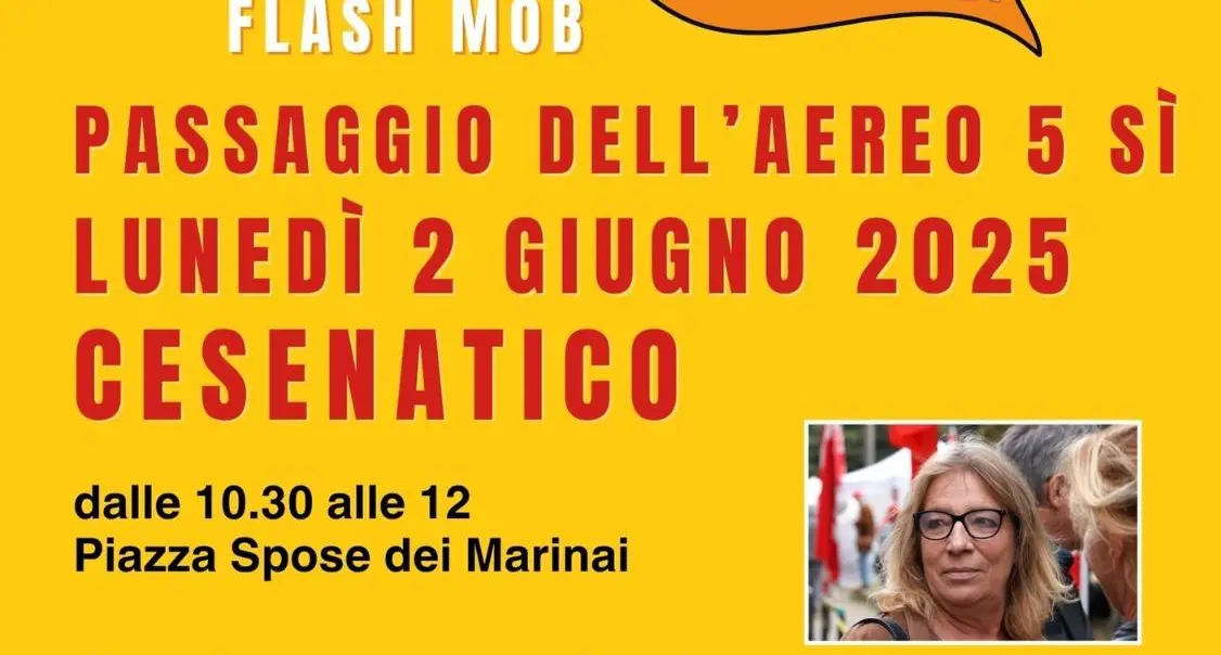 Referendum 8 e 9 giugno – Flash mob passaggio dell’aereo 5 sì