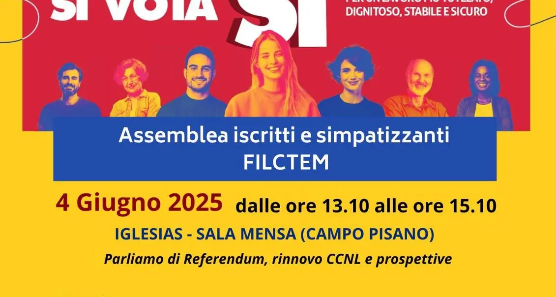 Referendum 8 e 9 giugno – Assemblea iscritti e simpatizzanti Filctem Cgil