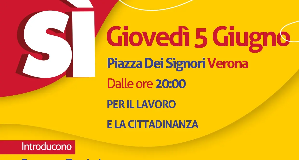Referendum 8 e 9 giugno – Iniziativa a Verona ‘Si vota Sì per il lavoro e la cittadinanza’
