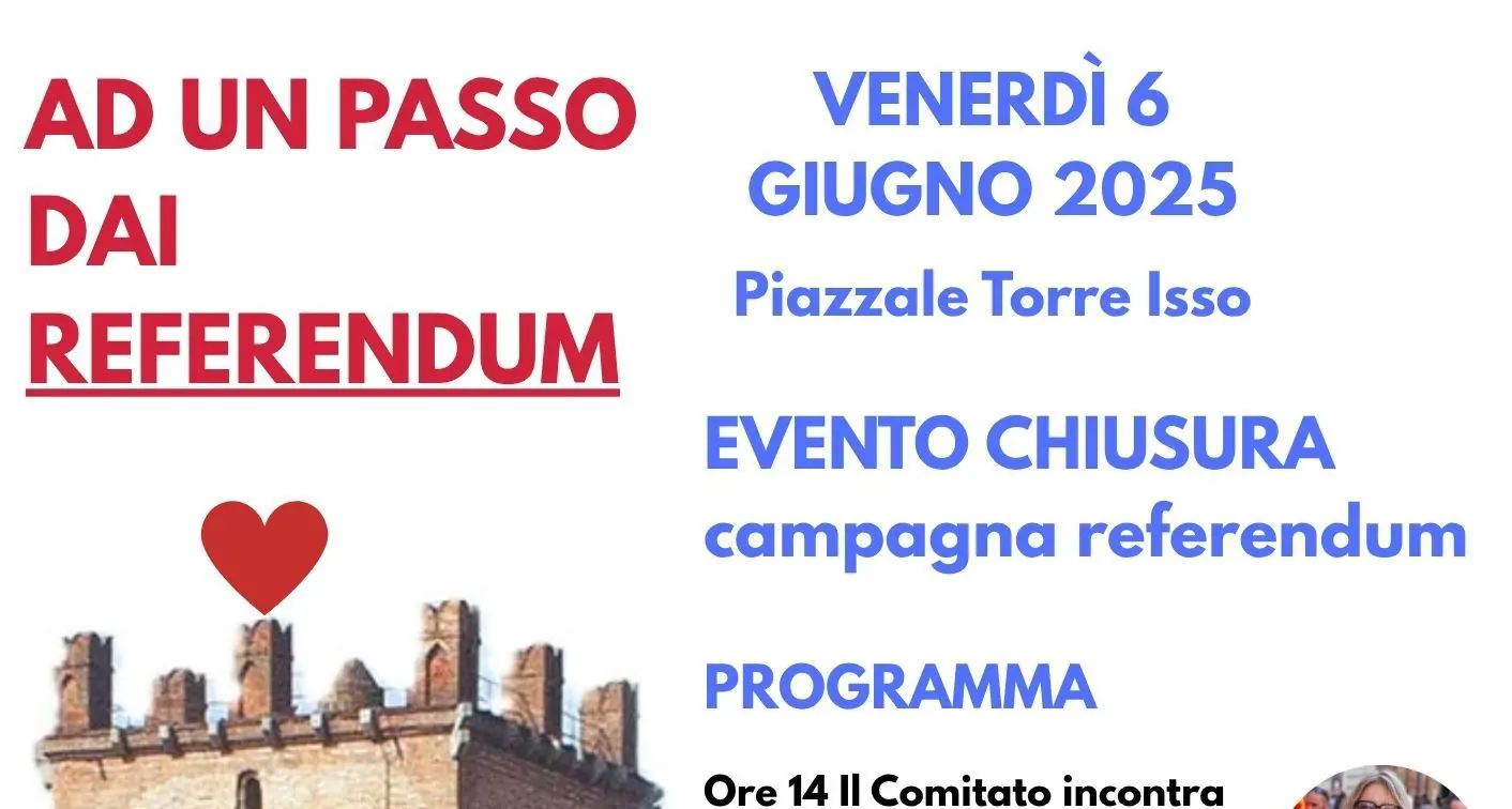 Referendum 8 e 9 giugno – Evento di chiusura della campagna referendaria a Castelleone
