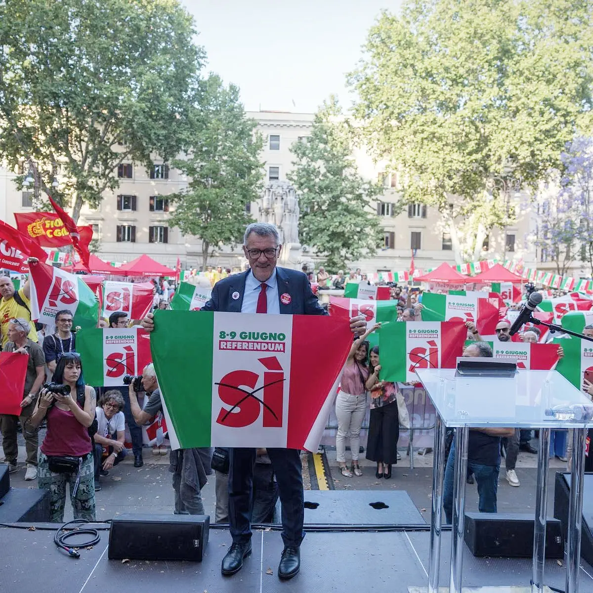 Referendum 8 e 9 giugno, Landini: l'Italia cambia con 5 Sì, l'obiettivo del quorum è possibile