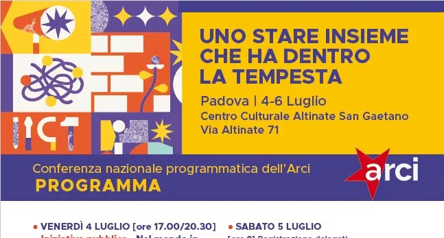 Conferenza nazionale programmatica dell’Arci ‘Uno stare insieme che ha dentro la tempesta’