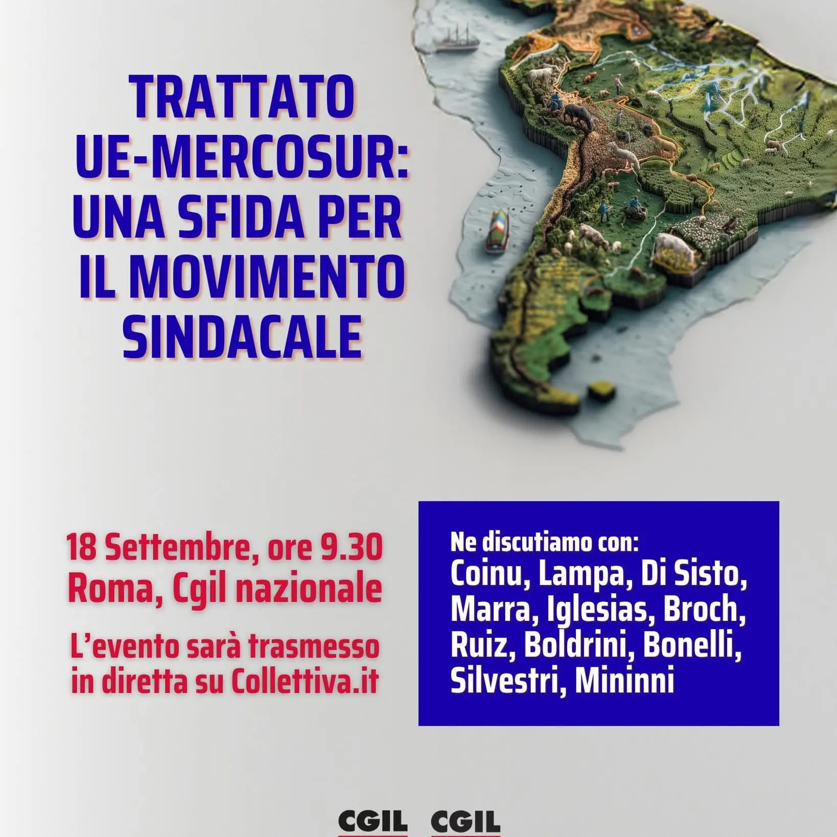 Trattato UE-Mercosur: Cgil e Flai, una sfida per il movimento sindacale