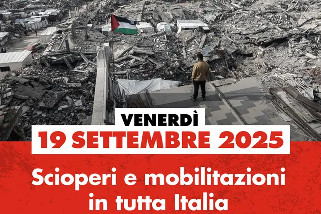 Per Gaza: Cgil, 19 settembre 2025 scioperi e mobilitazioni in tutta Italia
