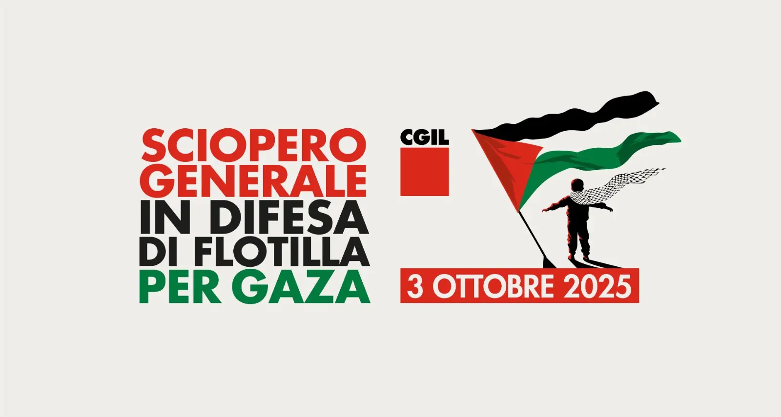 Venerdì 3 ottobre sciopero generale Cgil in difesa di Flotilla, dei valori costituzionali e per Gaza