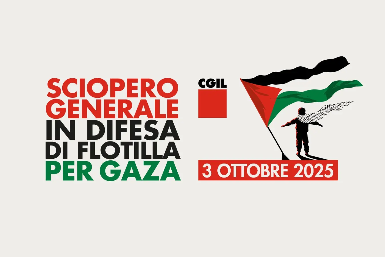 Venerdì 3 ottobre sciopero generale Cgil in difesa di Flotilla, dei valori costituzionali e per Gaza