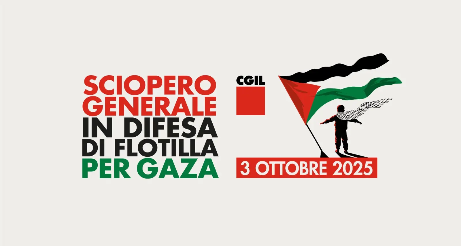 Venerdì 3 ottobre sciopero generale Cgil in difesa di Flotilla, dei valori costituzionali e per Gaza