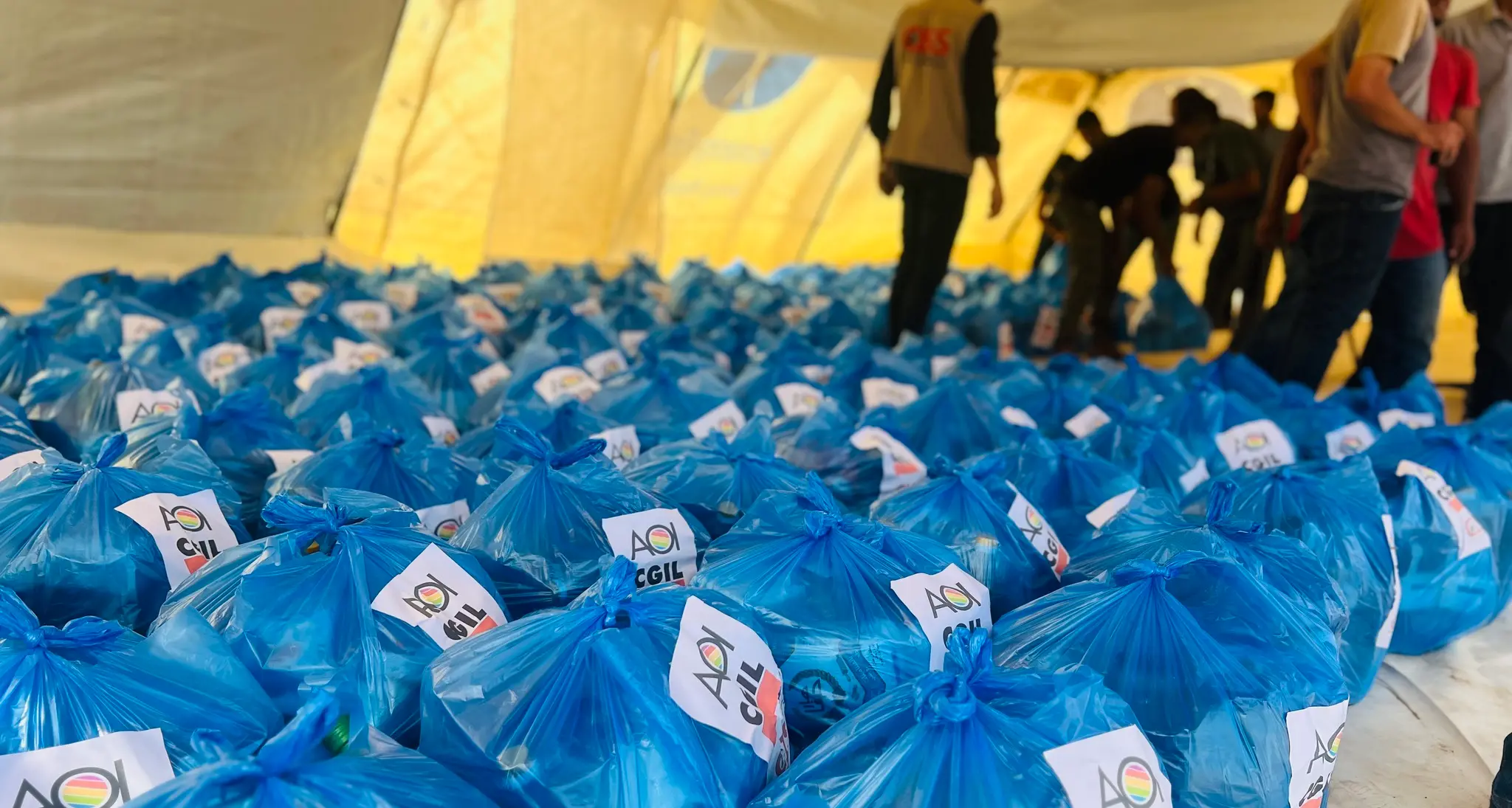 Solidarietà Cgil a Gaza: aiuti alimentari a centinaia di famiglie grazie alla raccolta fondi