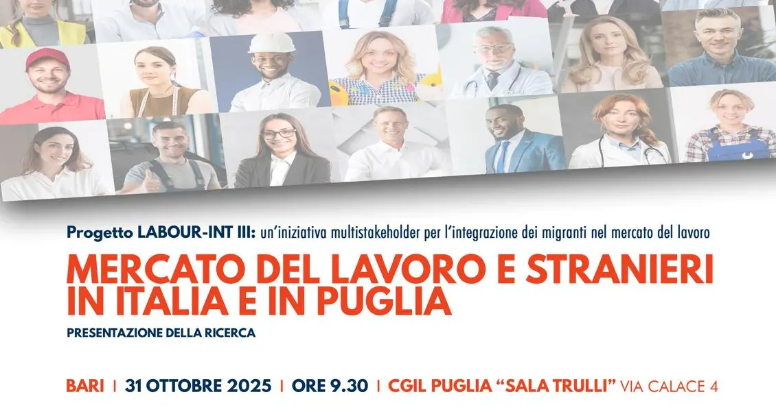 Progetto Labour-int III – Mercato del lavoro e stranieri in Italia e in Puglia