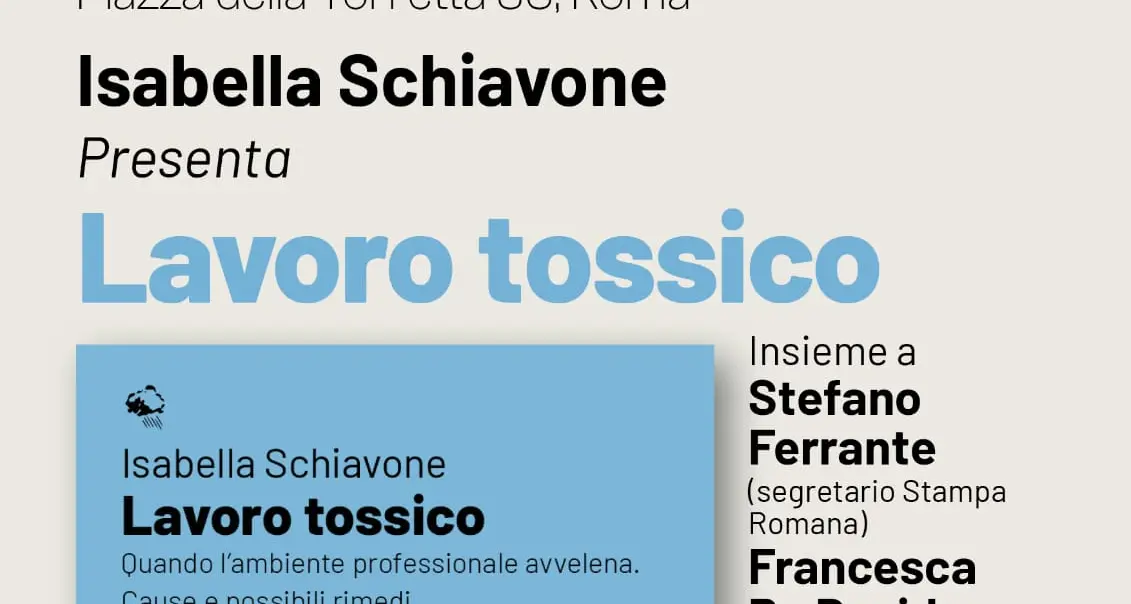 Presentazione del libro ‘Lavoro tossico’