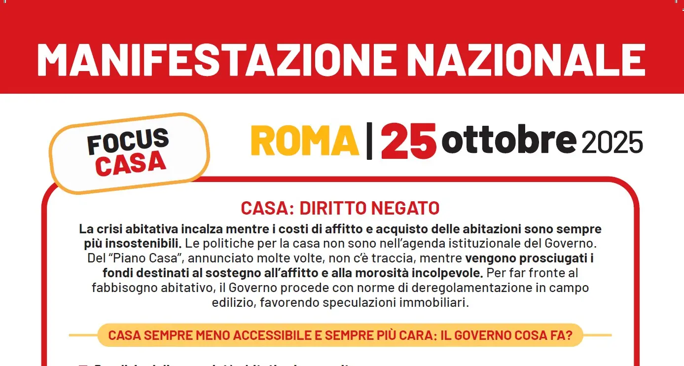 Verso il 25 ottobre. Focus ‘Casa: diritto negato’