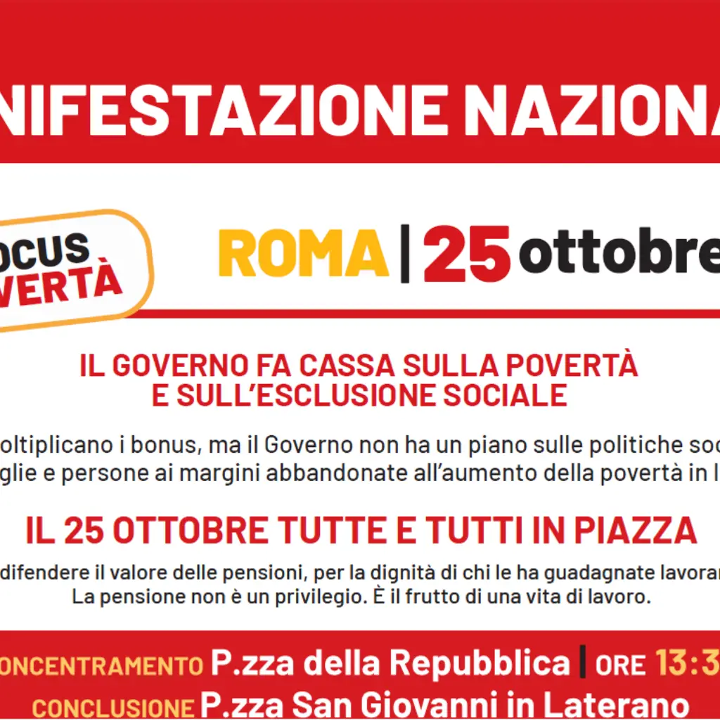 Il governo fa cassa sulla povertà e sull’esclusione sociale, 25 ottobre per restituire dignità alle persone