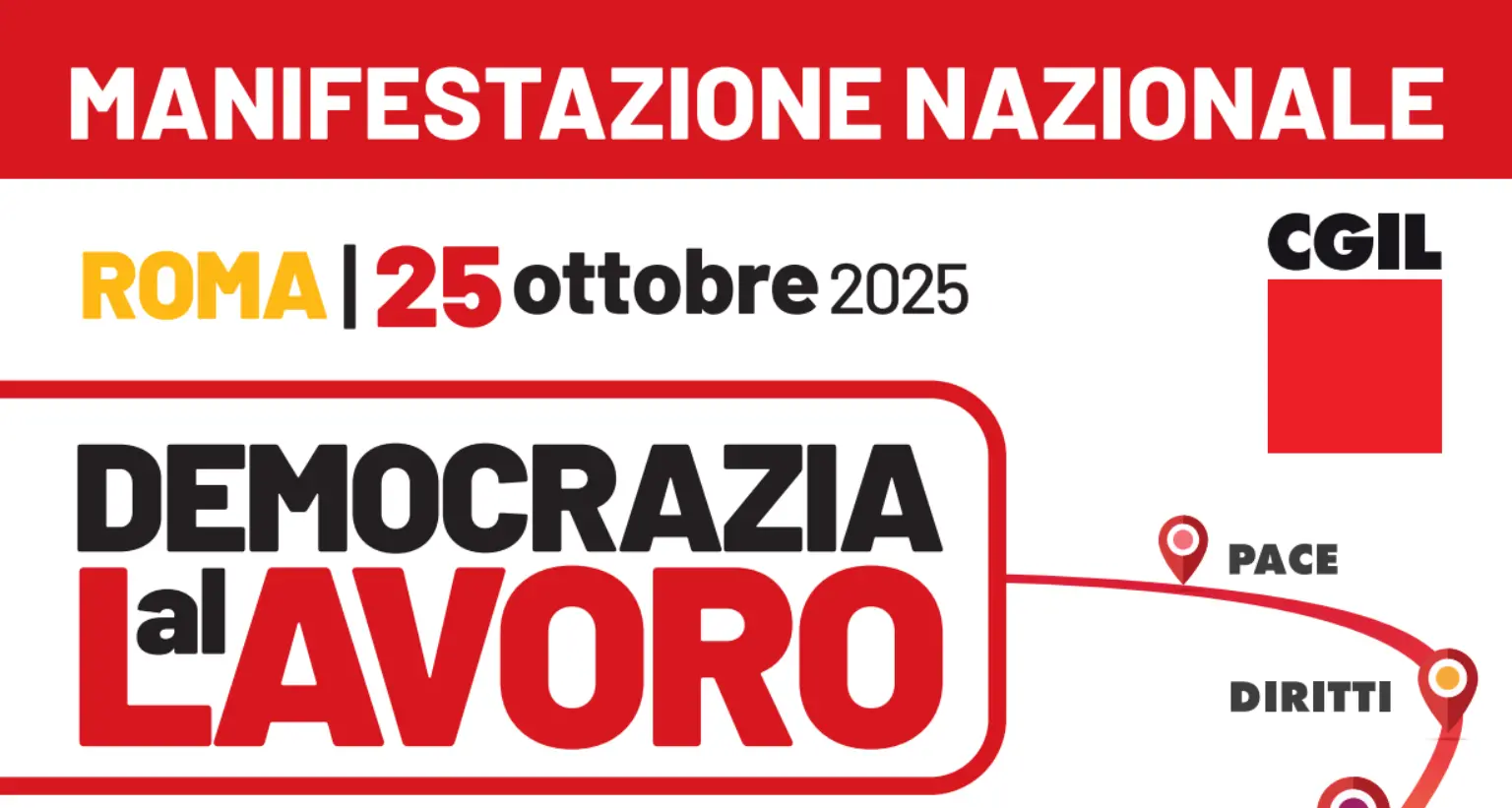 “Democrazia al lavoro”: 25 ottobre la CGIL in piazza a Roma, diretta streaming dalle 15