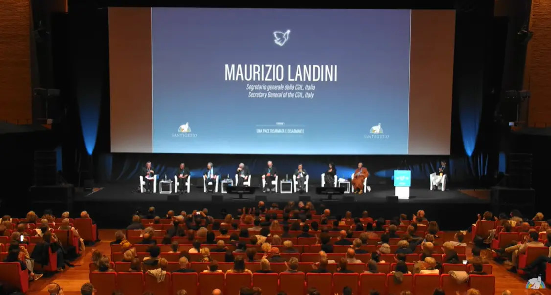 Maurizio Landini all’incontro della Comunità di Sant'Egidio: \"Bloccare la politica del riarmo, difendere la democrazia praticandola\"
