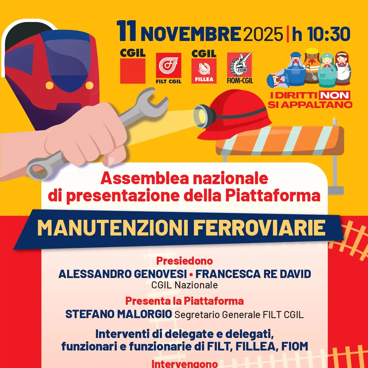 Cgil, 11 novembre presentazione della Piattaforma “Manutenzioni ferroviarie” con Landini