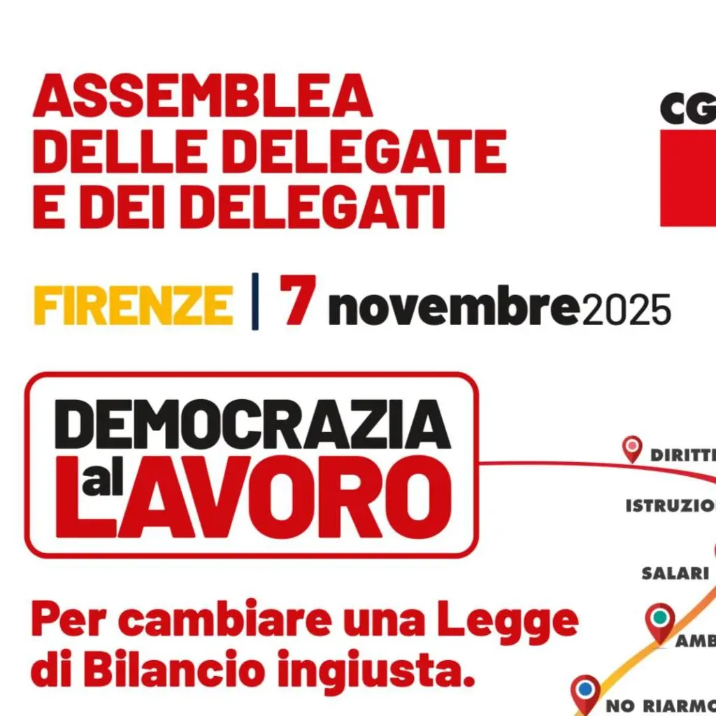 Legge di Bilancio: Cgil, 7 novembre a Firenze assemblea “Democrazia al Lavoro” con Landini
