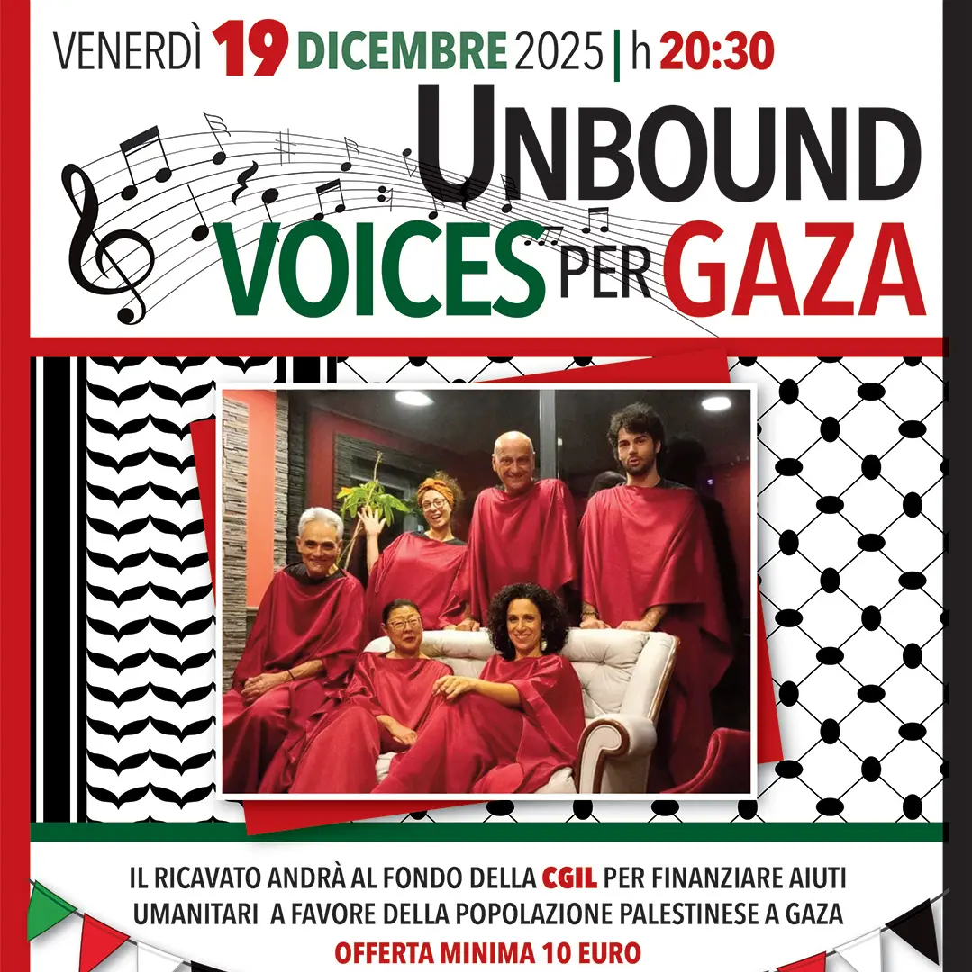 Concerto di Unbound Voices per Gaza al Teatro Mongiovino: il 19 dicembre a Roma