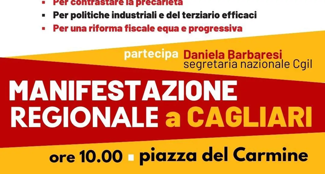 Manifestazione regionale a Cagliari ‘Io sciopero contro una Legge di Bilancio ingiusta’