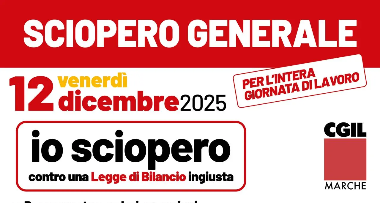 Manifestazione regionale ad Ancona ‘Io sciopero contro una Legge di Bilancio ingiusta’