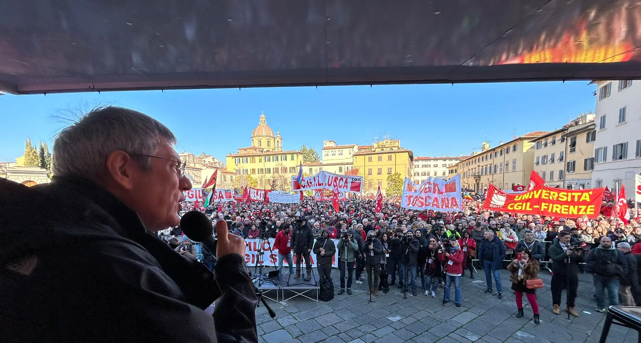 Sciopero generale: Landini a Firenze \"Questa manovra non rappresenta il Paese. Le piazze chiedono giustizia sociale\"