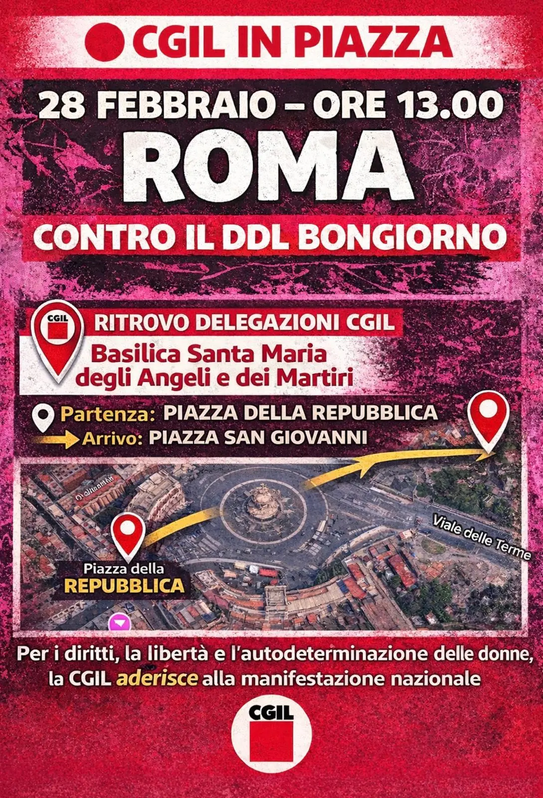Contro il Ddl Bongiorno, Cgil aderisce a manifestazione nazionale 28 febbraio 2026 a Roma