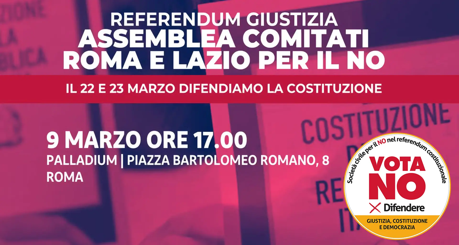 Referendum giustizia, a Roma l’assemblea per il No