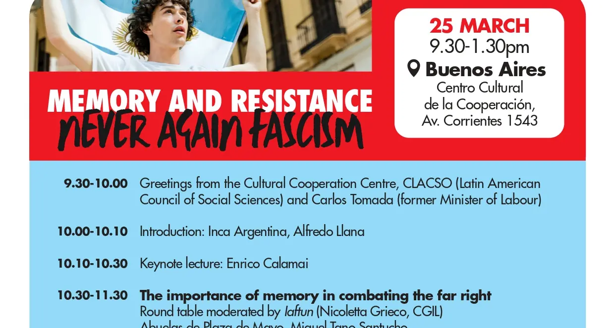 “Never Again Fascism”: international trade unions gather in Buenos Aires for Day of Memory and Resistance