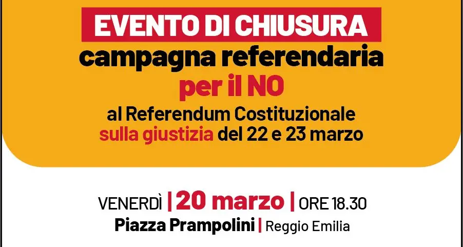 Chiusura campagna referendaria per il NO a Reggio Emilia