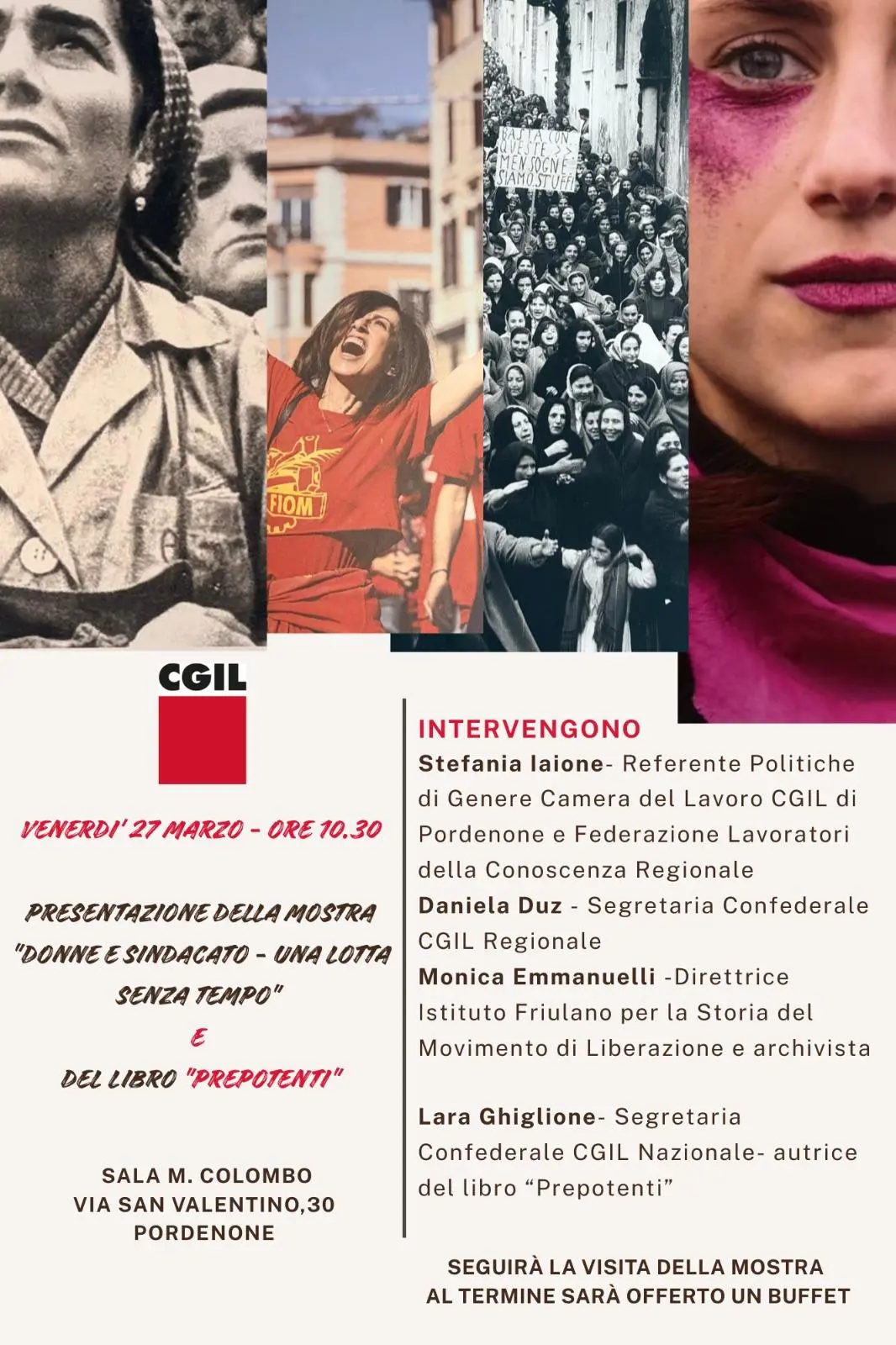 Presentazione della mostra ‘Donne e sindacato – una lotta senza tempo’ e del libro ‘Prepotenti’