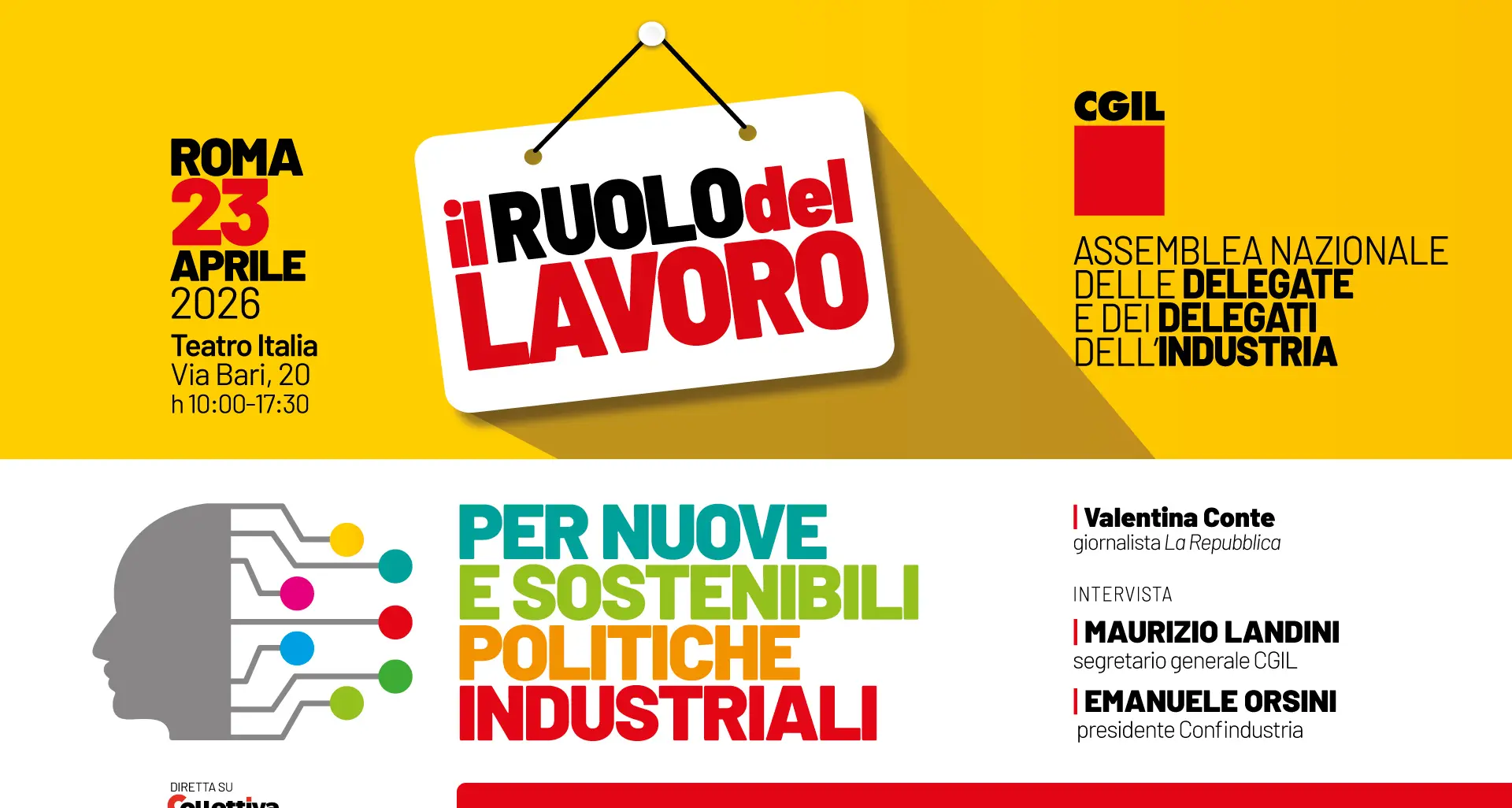 Lavoro: Cgil, 23 aprile a Roma Assemblea nazionale delegati industria. Confronto Landini - Orsini