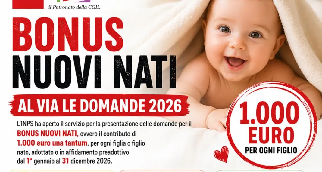 Bonus nuovi nati, al via le domande 2026