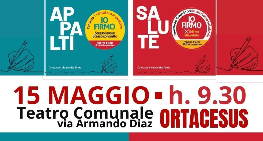 Raccolta firme proposte di legge su sanità e appalti – Assemblea delle assemblee della Cgil Cagliari