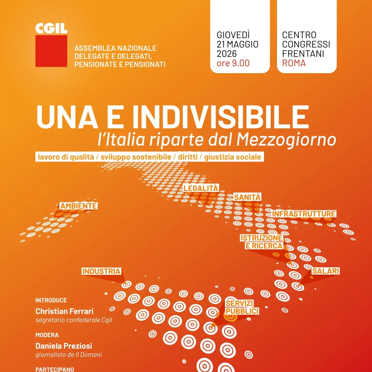 Mezzogiorno: Cgil, il 21 maggio assemblea nazionale con Landini