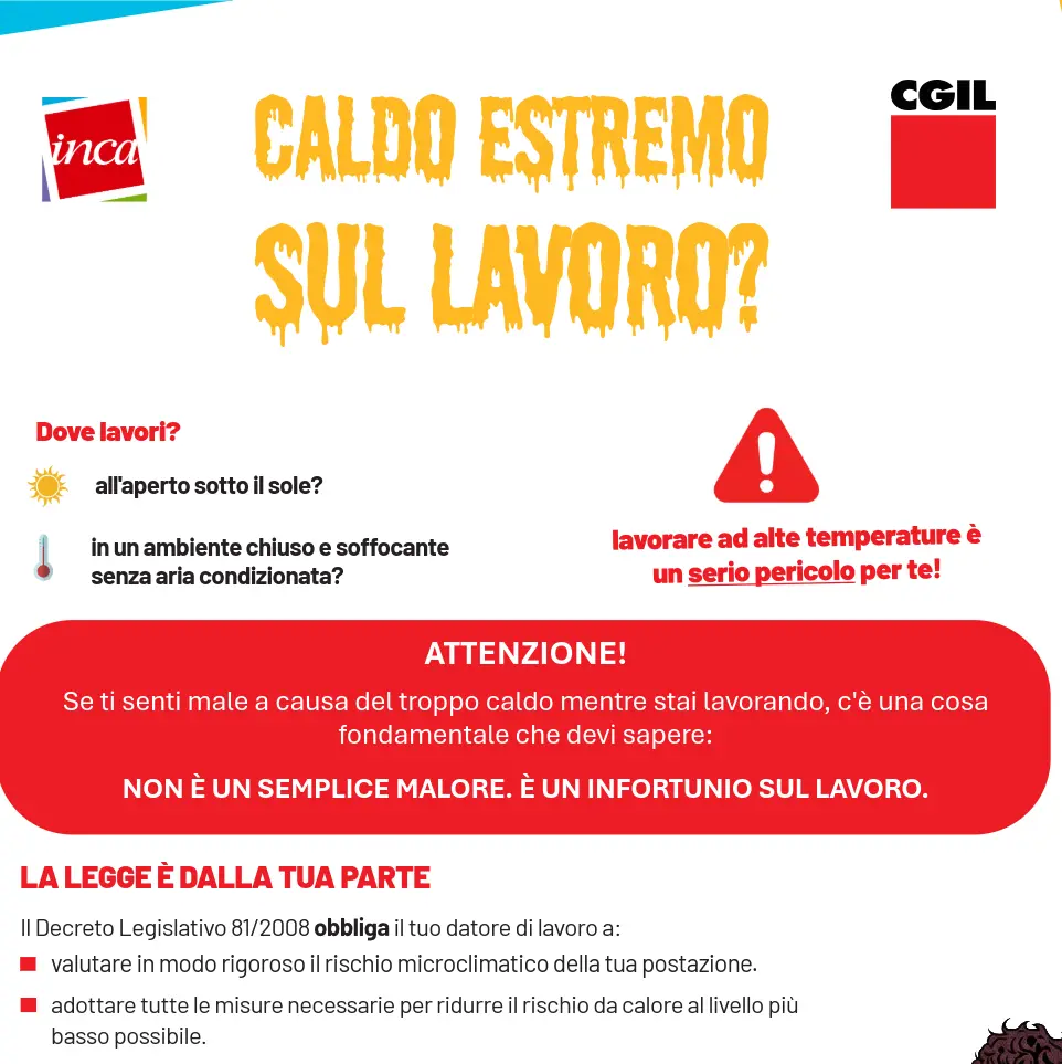 Caldo estremo sul lavoro?