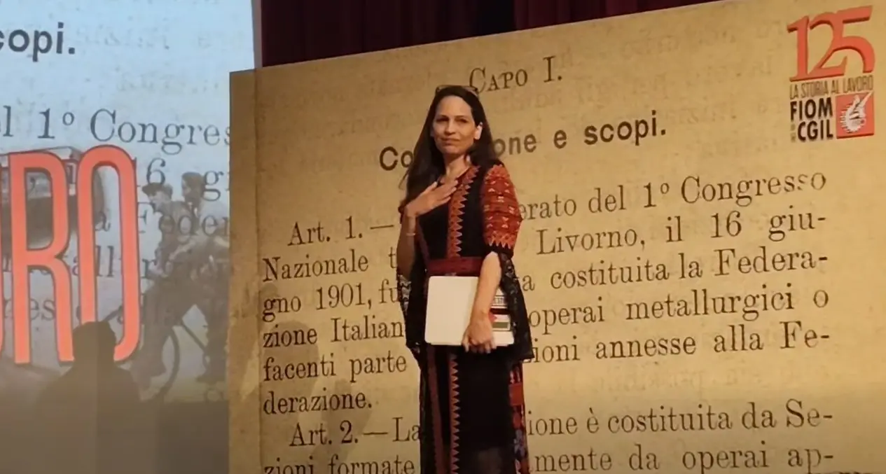 “Dalla parte giusta della storia”: Mona Abuamara, ambasciatrice palestinese in Italia, per i 125 anni della Fiom Cgil
